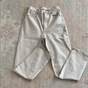 Abercrombie & Fitch Light Tan 90s Straight Ultra High Rise Curve Love